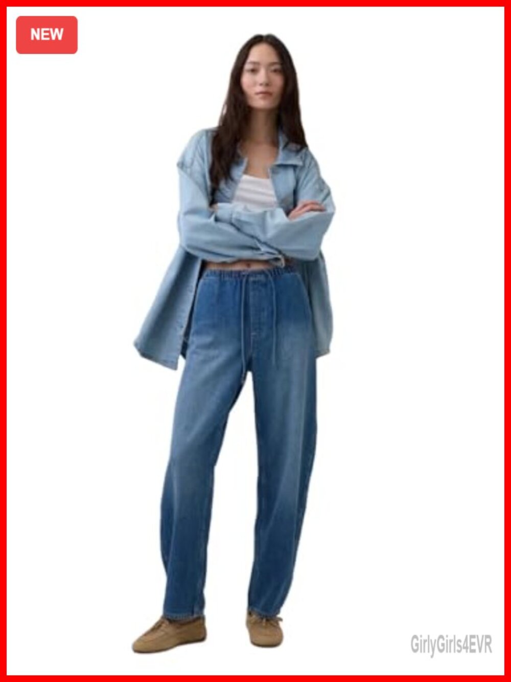 Pull-on Barrel Denim Jean Mid Rise Ankle Regular Fit